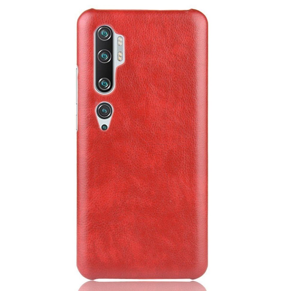 Кожаная накладка для Xiaomi Mi Note 10, Mi Note 10 Pro, Mi CC9 Pro (красный)