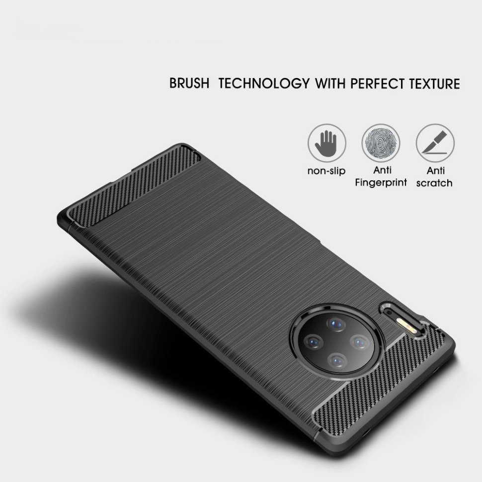 Чехол накладка Carbon Fibre для Huawei Mate 30 Pro (черный)